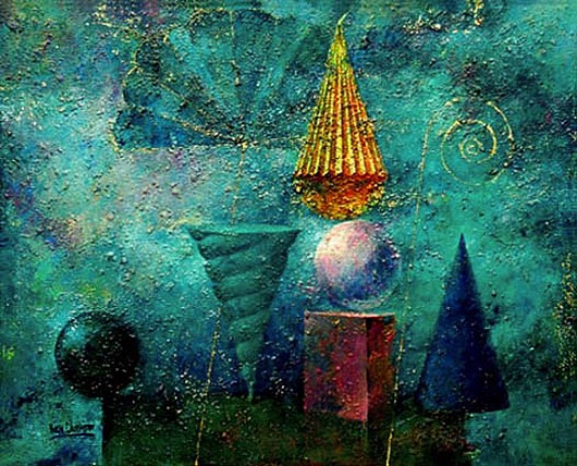 THE CONE OF SURPRISE AND OTHER FIGURES (BLUE-GREEN)_author Boris Laurentiev