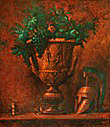 VANITY VANITY OF VANITIES. STILL LIFE WITH ANTIQUE VASE, A GREEK HELMET AND A SIGN OF MERCEDES